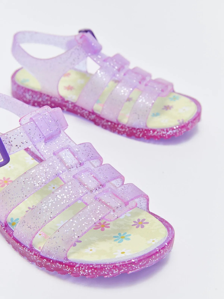 Purple Glittery Girl Sandals