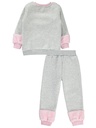 Grey & Pink Fleece Inside Tracksuit