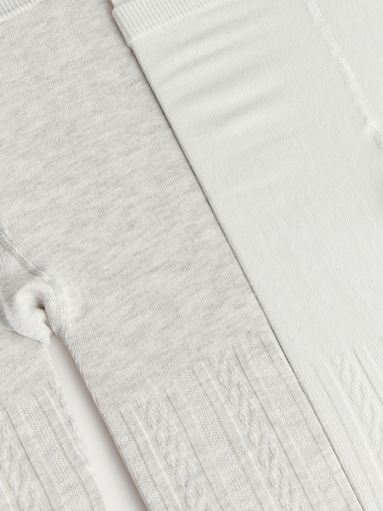2-Pack Grey and Off-white Tights