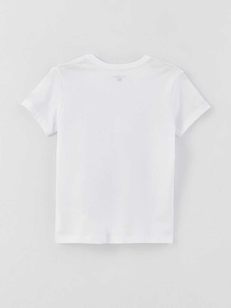 V neck basic undershirt - White- Short Sleeve