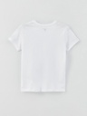 V neck basic undershirt - White- Short Sleeve