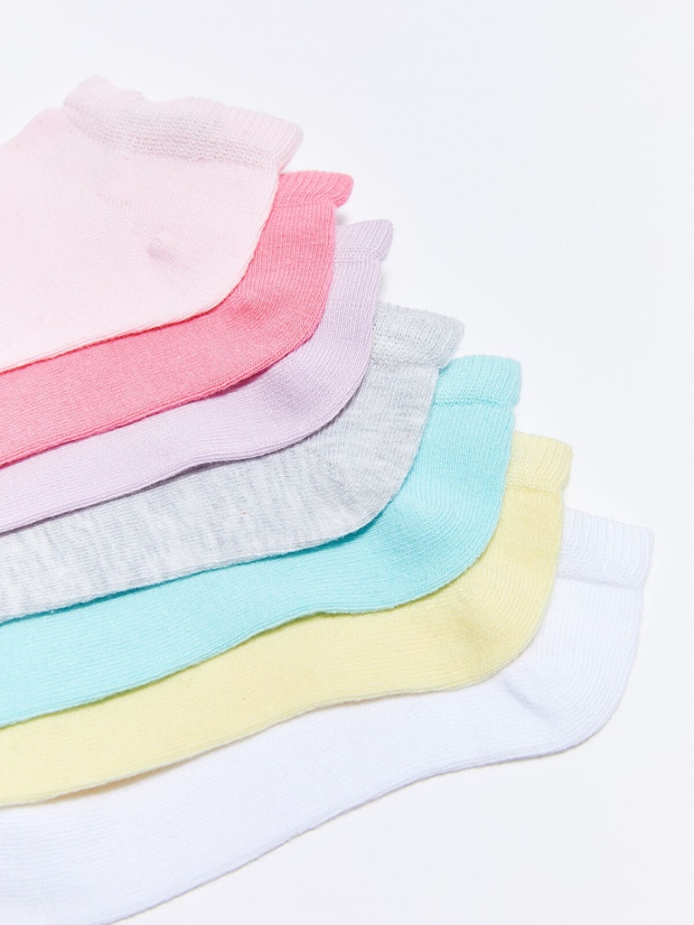 7-Pack Girl Basic Booties Socks