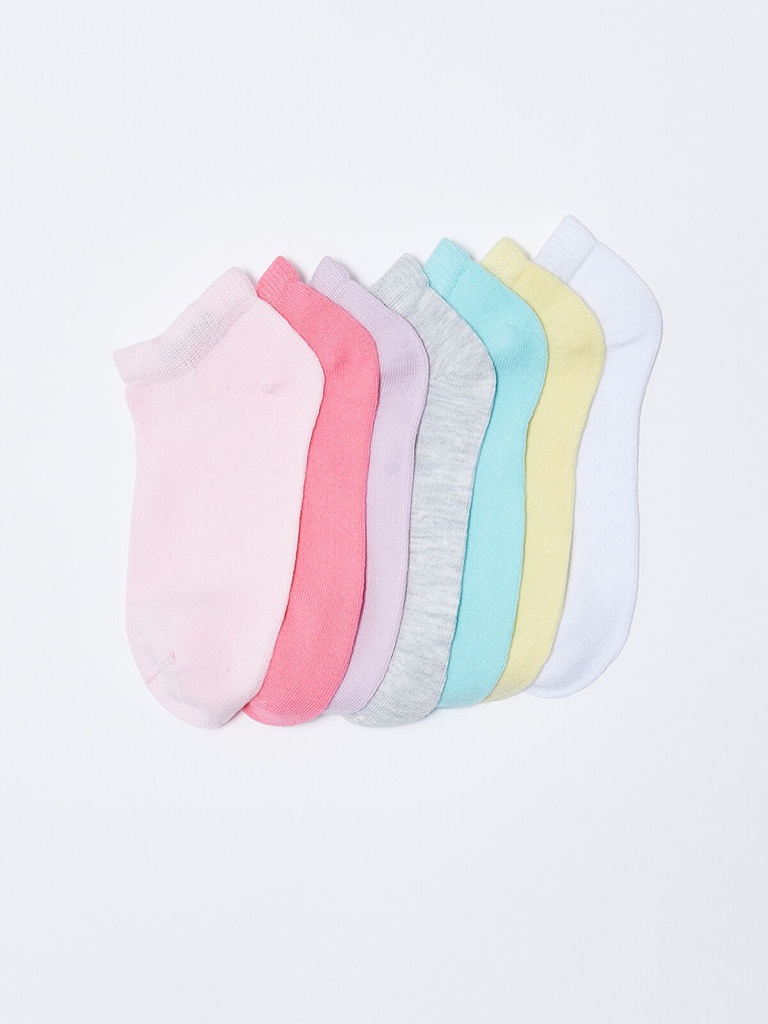 7-Pack Girl Basic Booties Socks