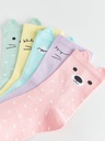 5-Pack Girl Basic Booties Socks