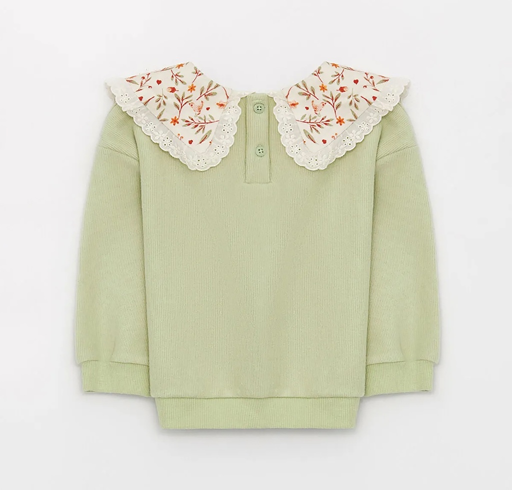 Collar Green Sweatshirt