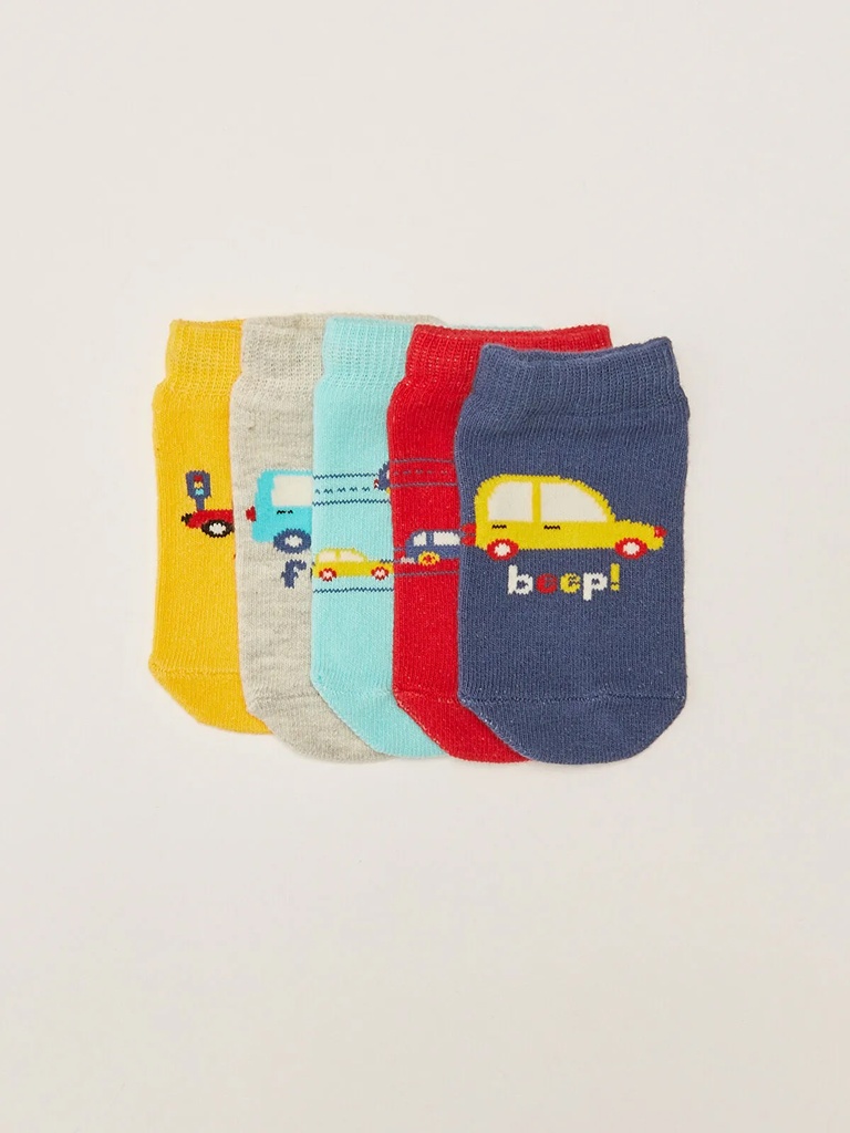 Pack of 5 pairs of socks- Cars Theme