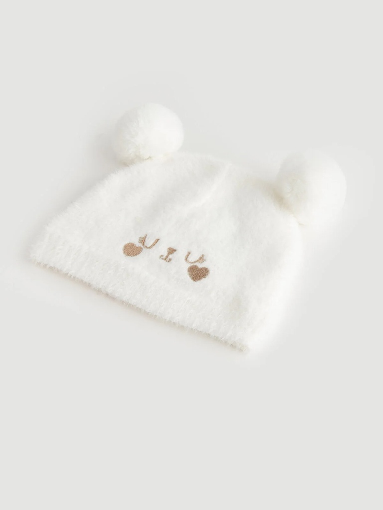 White Fluffy Winter Hat