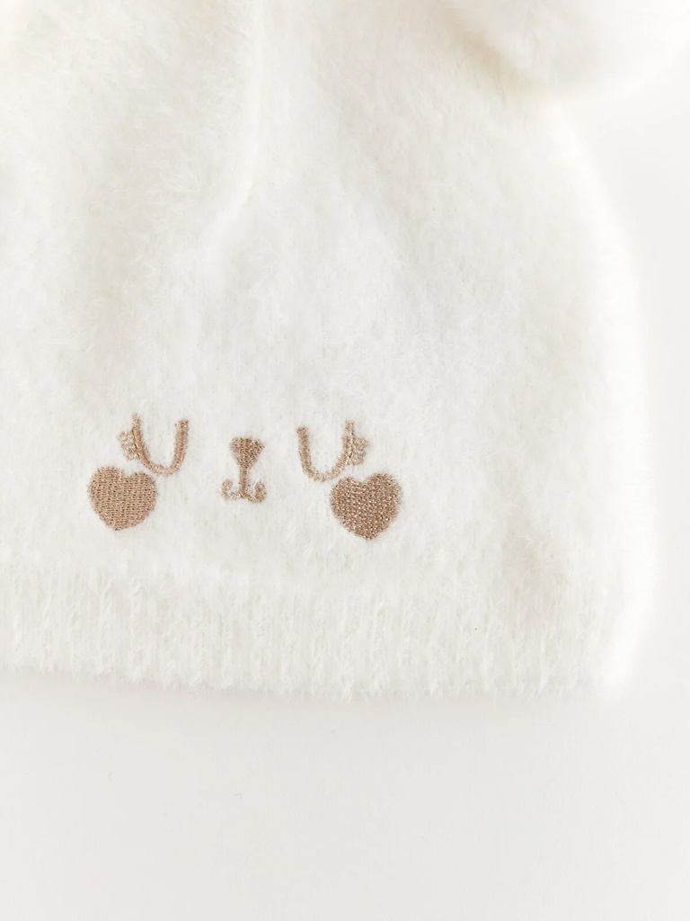 White Fluffy Winter Hat