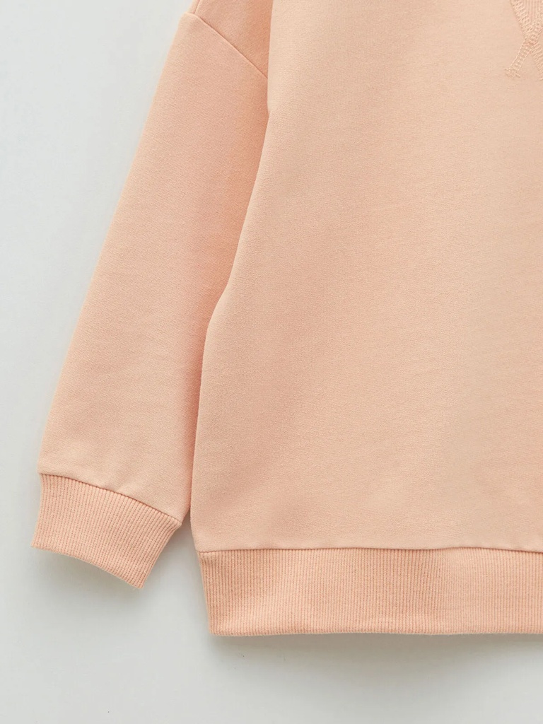 Thick Cotton Sweatshirt -Salmon Color