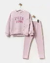 Fleece Inside- Free Soul Printed Girl's Two-Piece Set (3-6 Years)