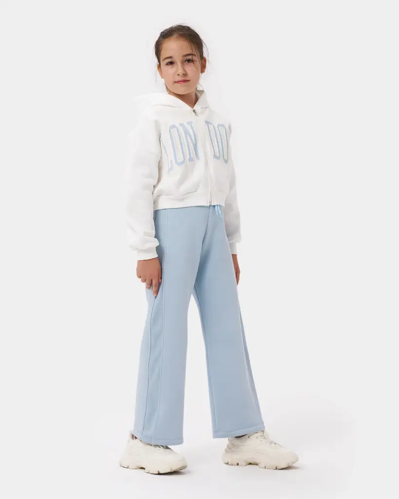 London Zippered Sweat Wide Leg Girl Oversize Tracksuit (7-10 Years)