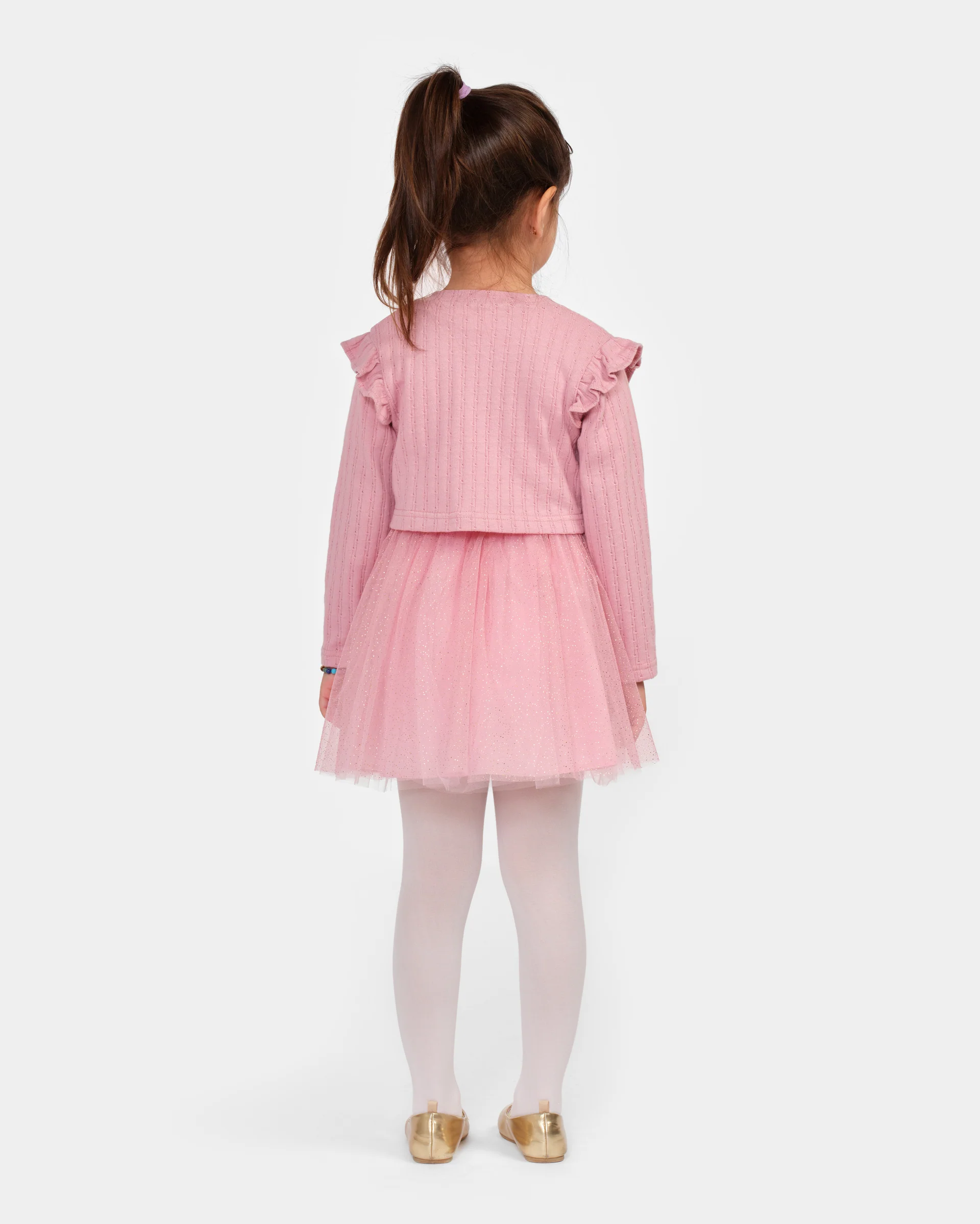 Pink Tutu Skirt and Cardigan 3-Piece Girls Set (2-5 Years Old)
