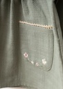 Embroidered Pocket Baby Girl Dress- Green