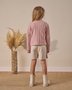 Three-Piece Holiday Outfit: Skort, cardigan and Blouse(Ages 4-7)- Powder Pink