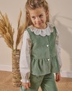Heart Pocket Detail Corduroy 3-Piece Holiday Outfit- GREEN