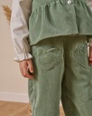 Heart Pocket Detail Corduroy 3-Piece Holiday Outfit- GREEN