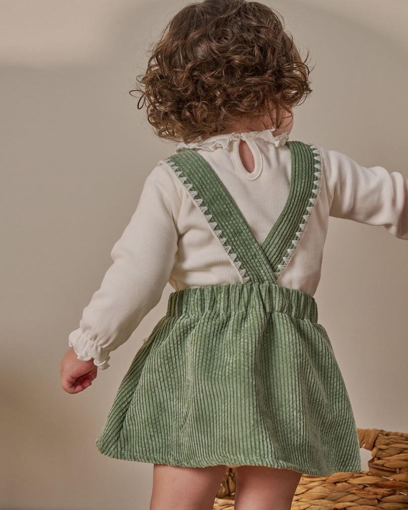 Daisy Detail Baby Girl Overalls Two-Piece Set (9 Months-3 Years)