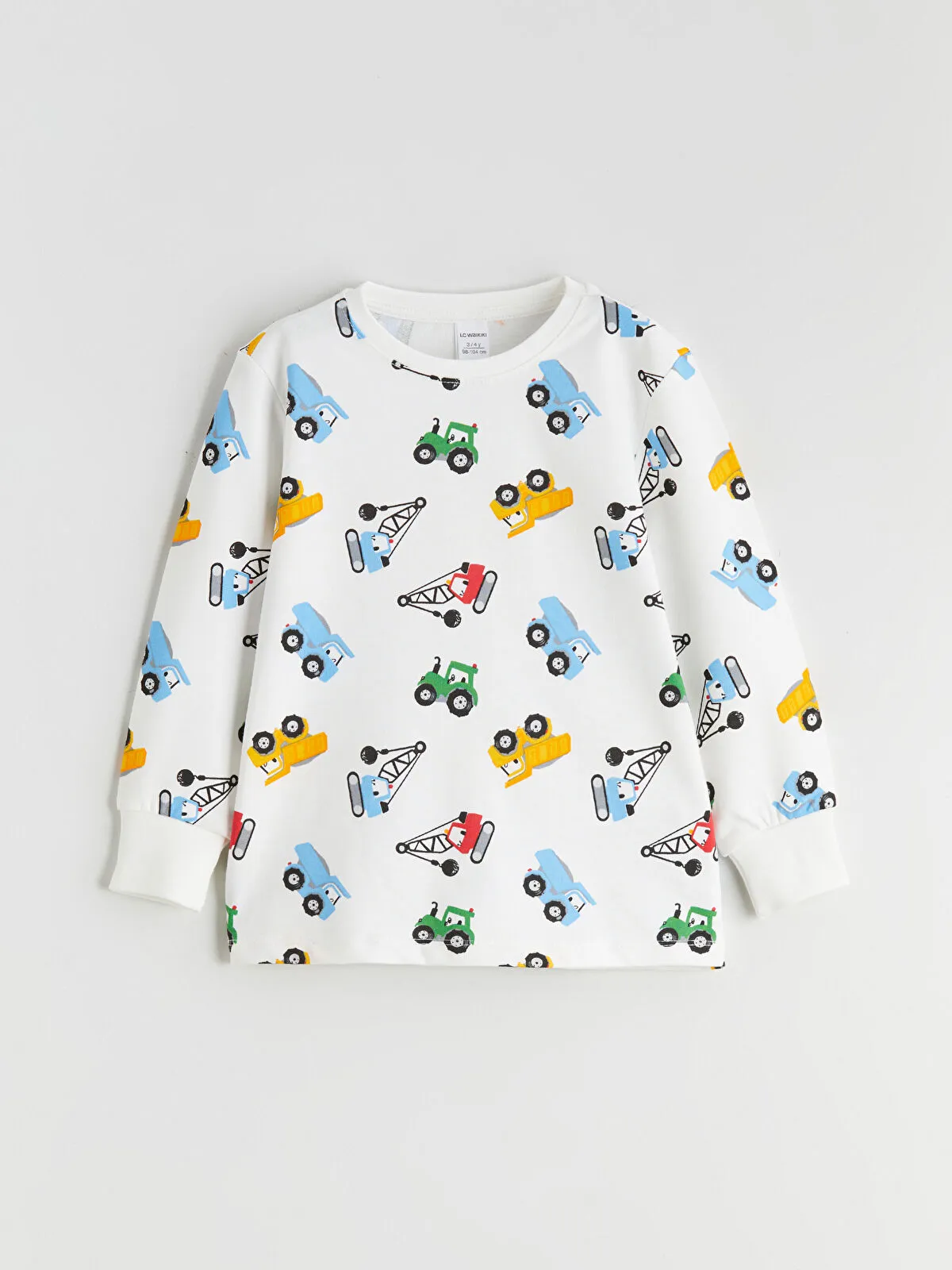 White Crew Neck Boys' Pajama Set