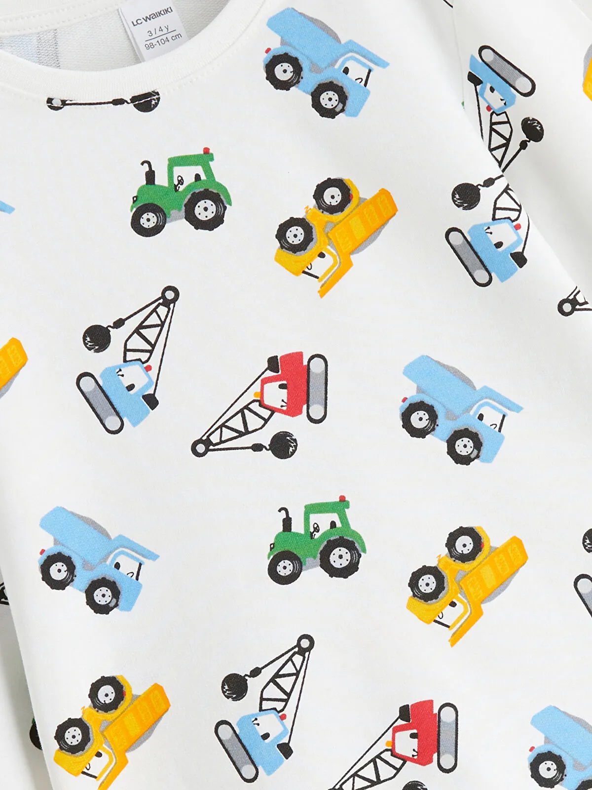 White Crew Neck Boys' Pajama Set