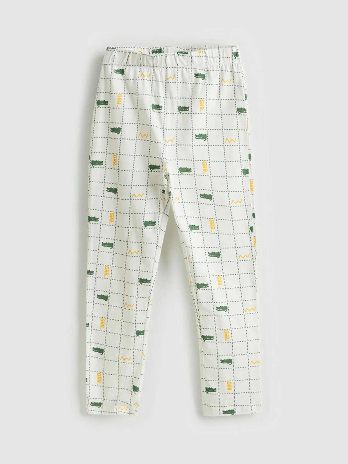 Off-White Shirt Collar Plaid Pattern Long-Sleeved Boys' Pajama Set