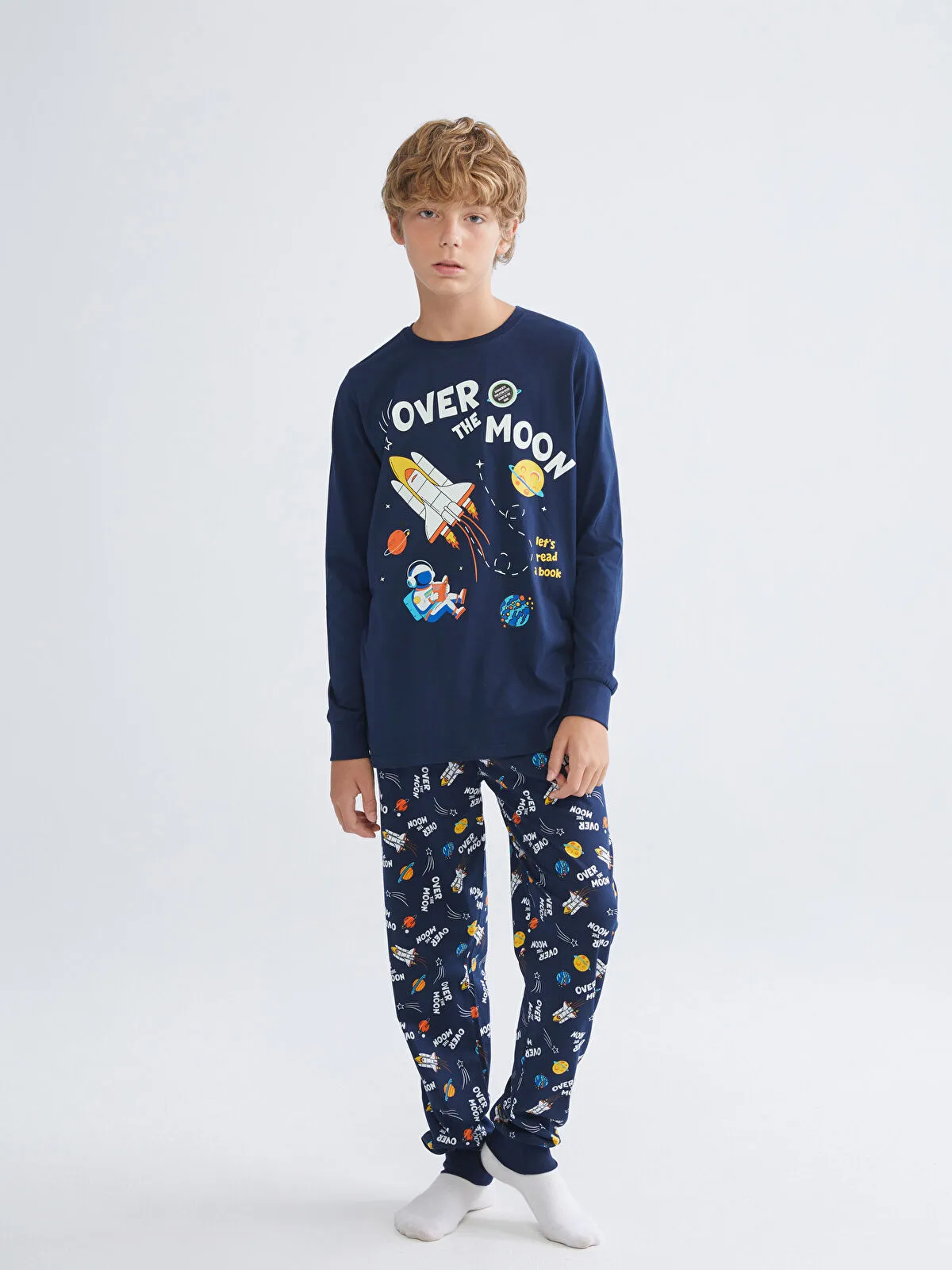 Over the moon navy pajama