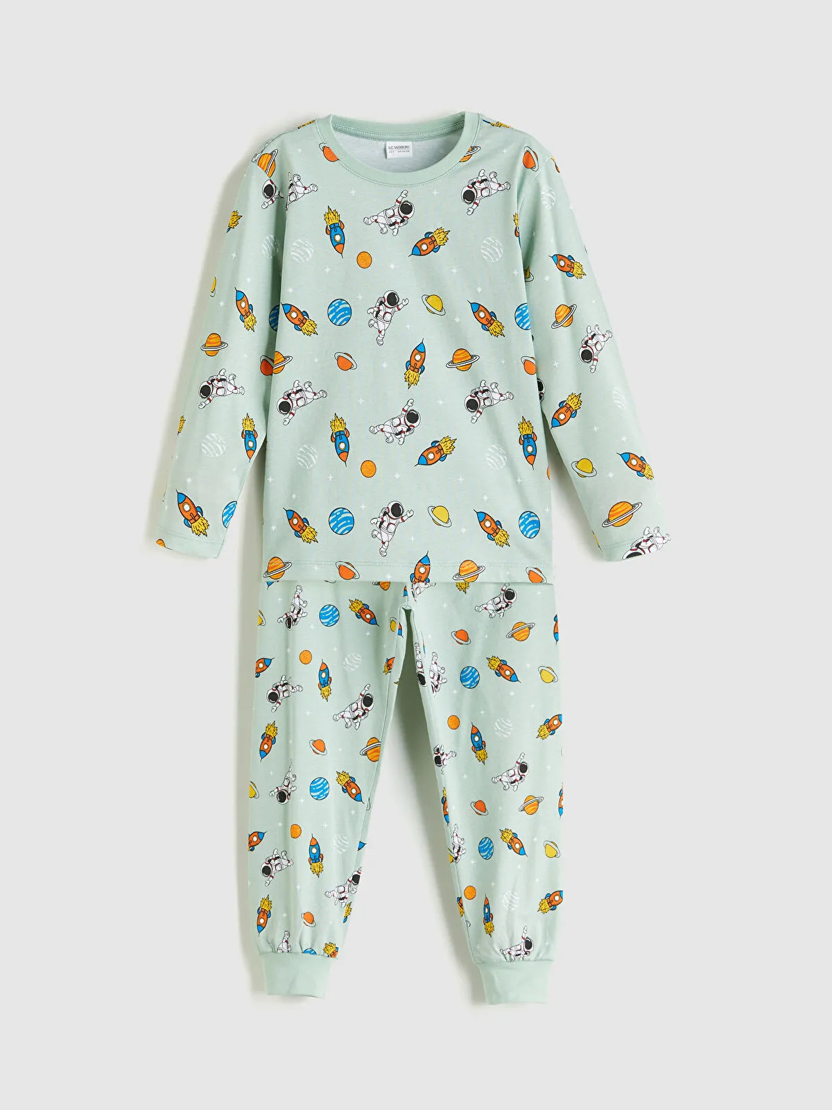 Kids Green Printed Boys' Pajama Set