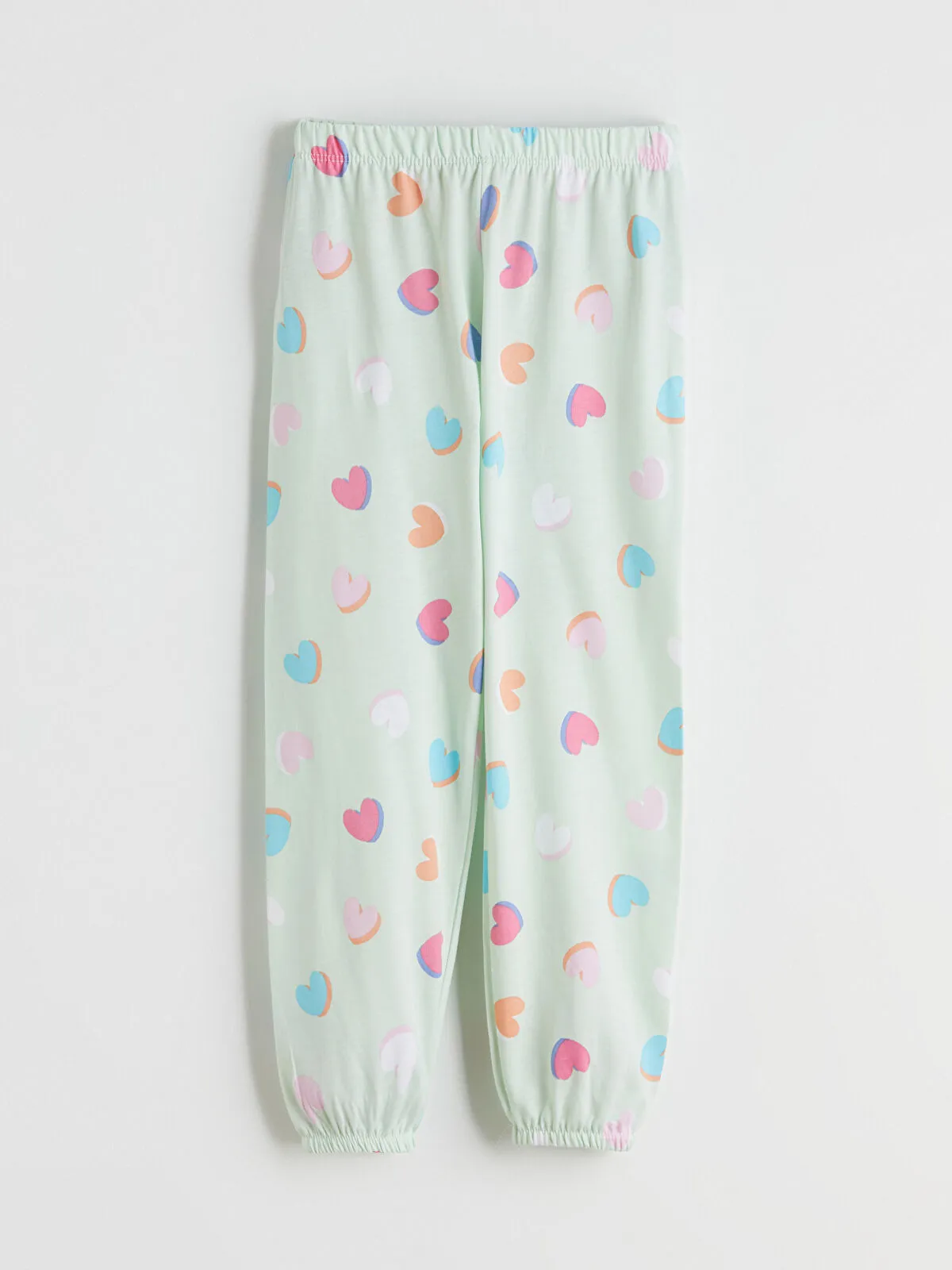 Green Crew Neck Girls' Pajama Set