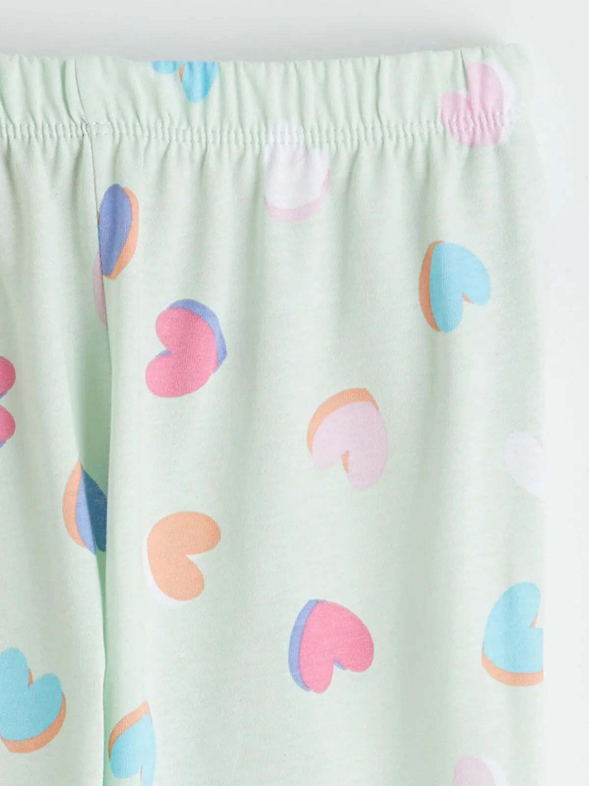 Green Crew Neck Girls' Pajama Set