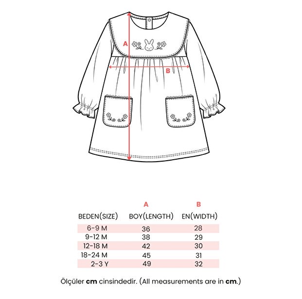 Embroidered Pocket Baby Girl Dress- Green