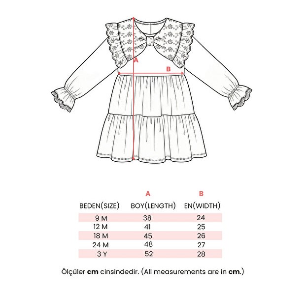 Baby Girl Muslin Dress with Bow Detail and Bag- Powder Pink