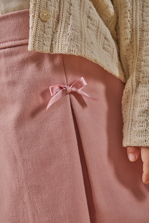 Three-Piece Holiday Outfit: Skort, cardigan and Blouse(Ages 4-7)- Powder Pink