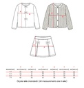 Three-Piece Holiday Outfit: Skort, cardigan and Blouse(Ages 4-7)- Powder Pink