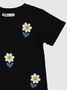 Girls Daisy Embroidered Set- Black- (2-5Y) 