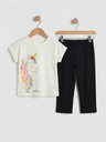Girls Glitter Unicorn Print Set (2-5Y)