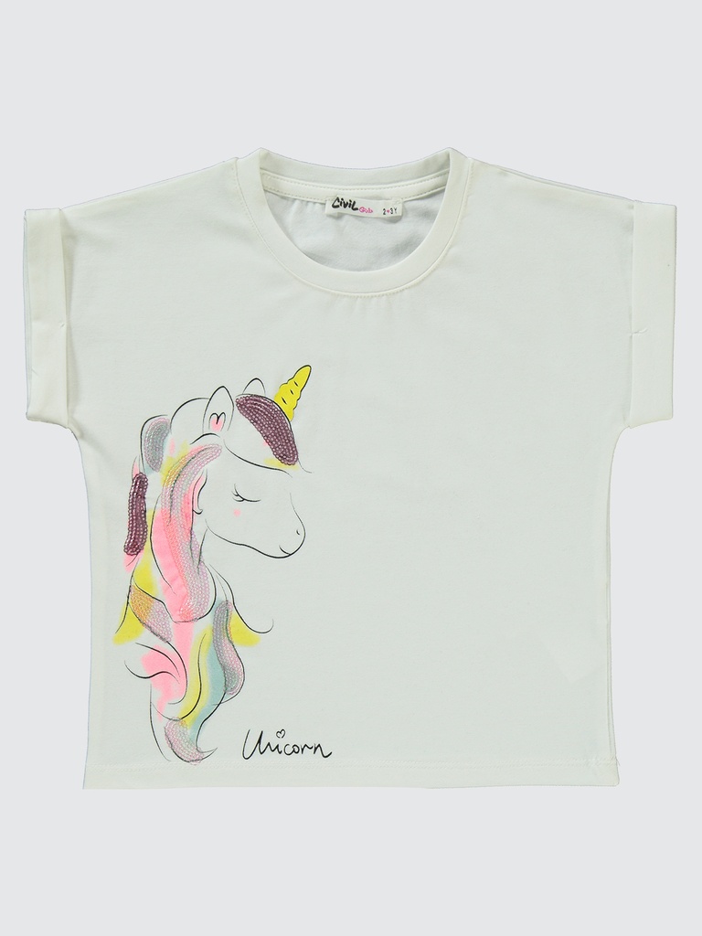 Girls Glitter Unicorn Print Set (2-5Y)