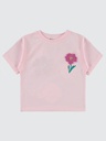 Girls Tulip Print T-shirt- pink