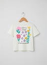 Girls Tulip Print T-shirt- white
