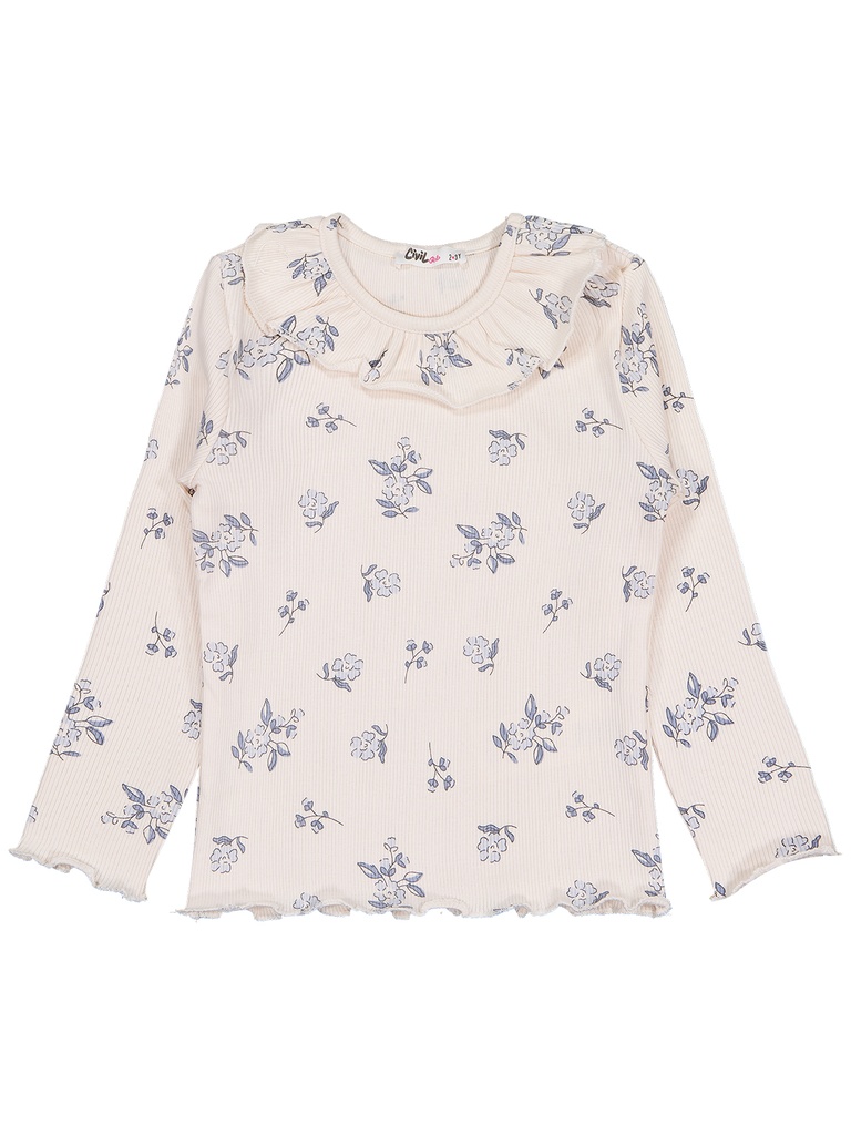 Girl long sleeve T-shirt- Ivory