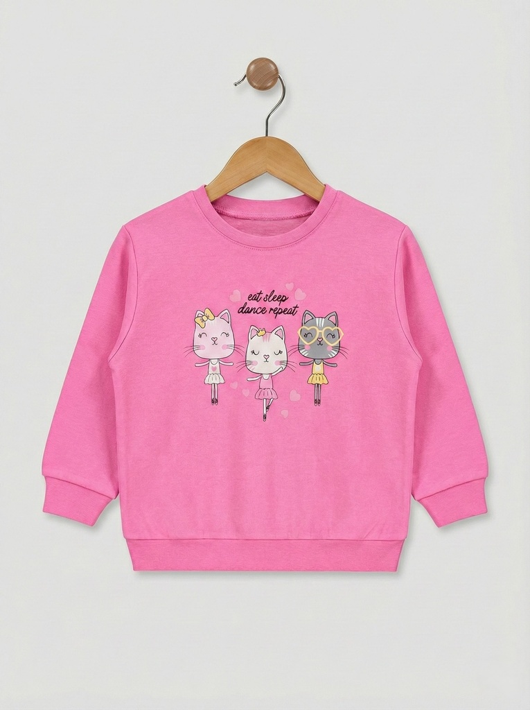 Dance Repeat Pink Cotton Sweatshirt