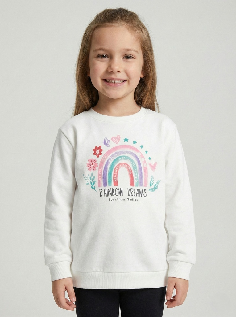 Rainbow Dreams Sweatshirt ( 2-5Y)- White