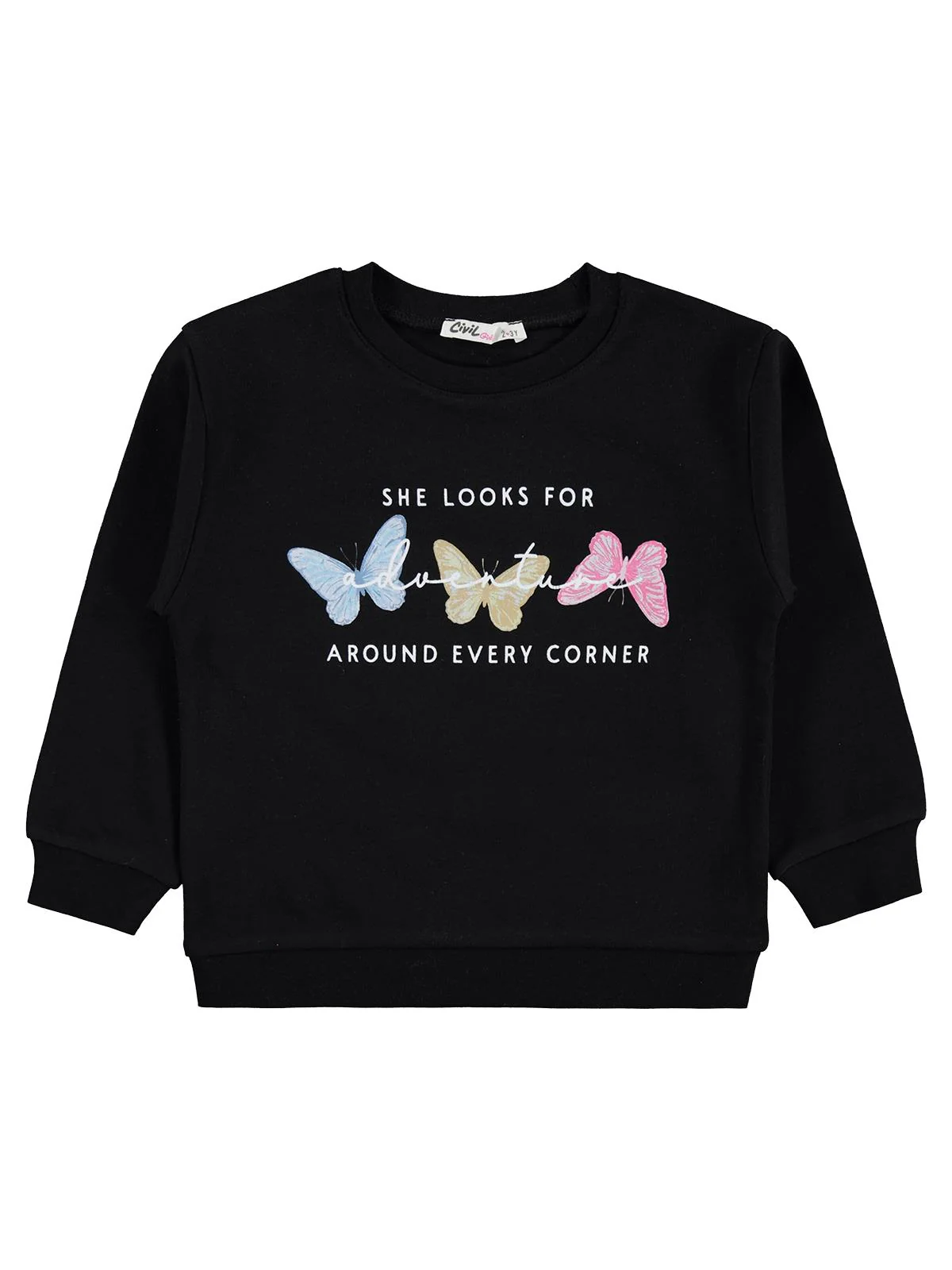 Butterflies Black Sweatshirt ( 2-5Y)