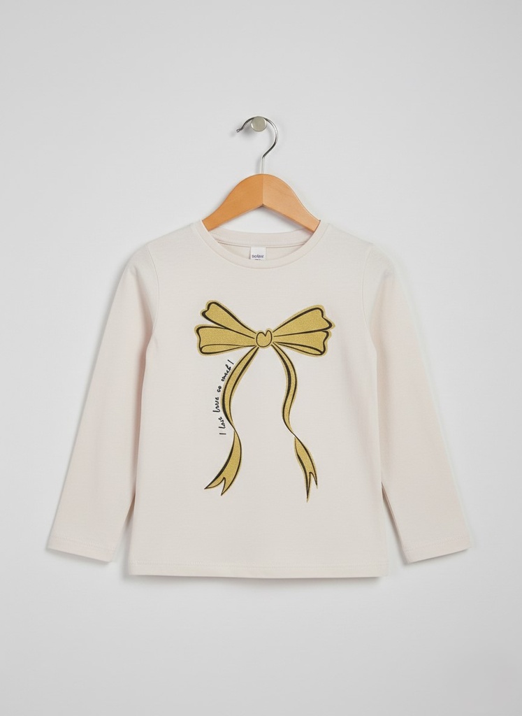 Bow Greige Long Sleeve T-shirt