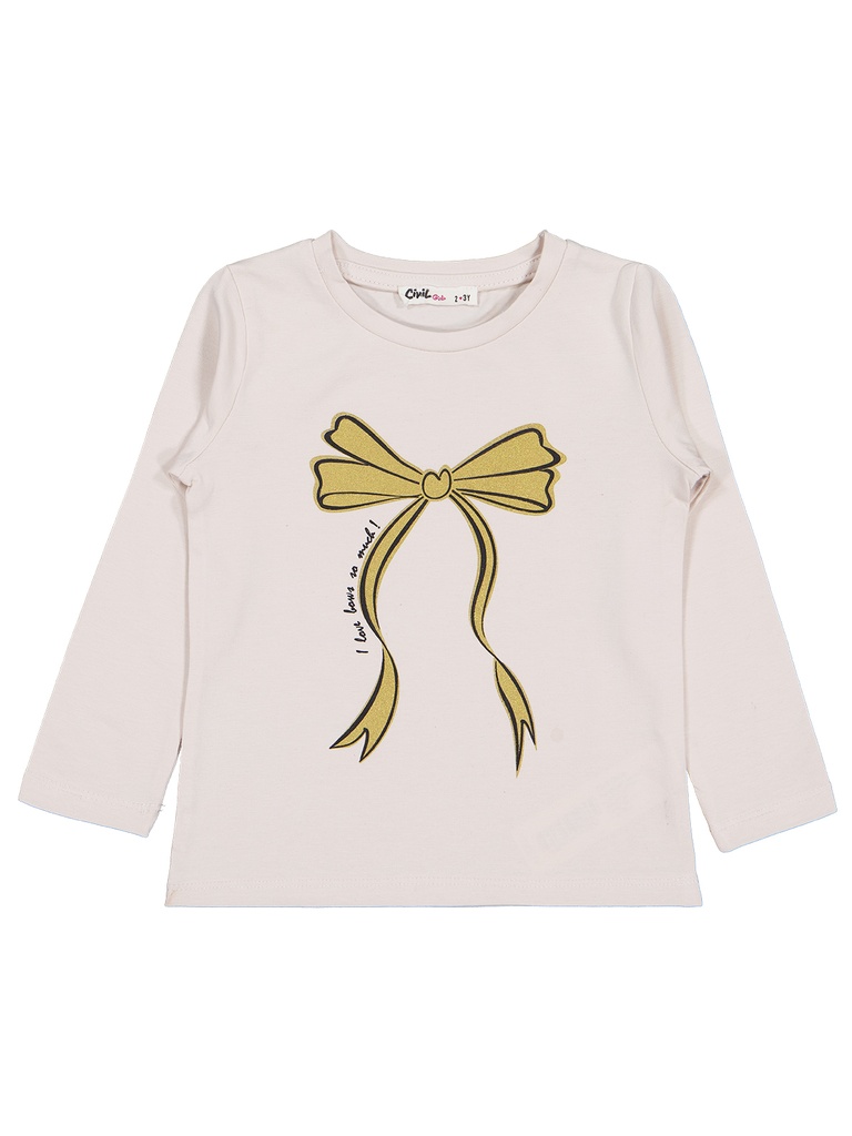 Bow Greige Long Sleeve T-shirt