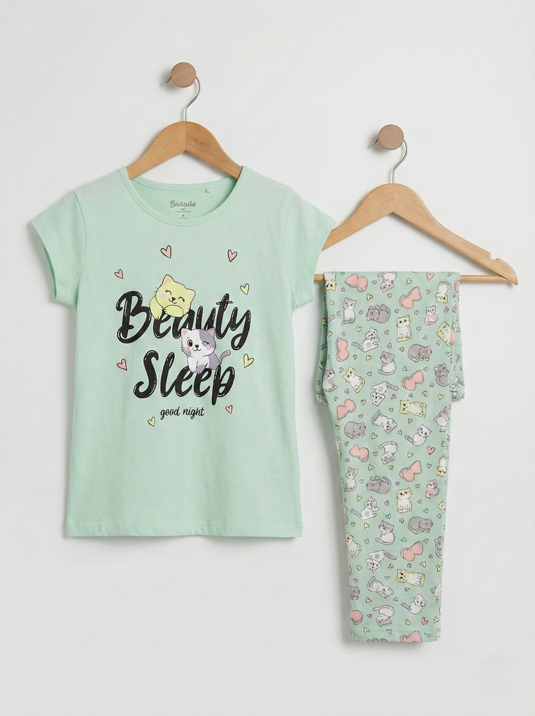 Beauty Sleep Green Pajama (10-13Y)