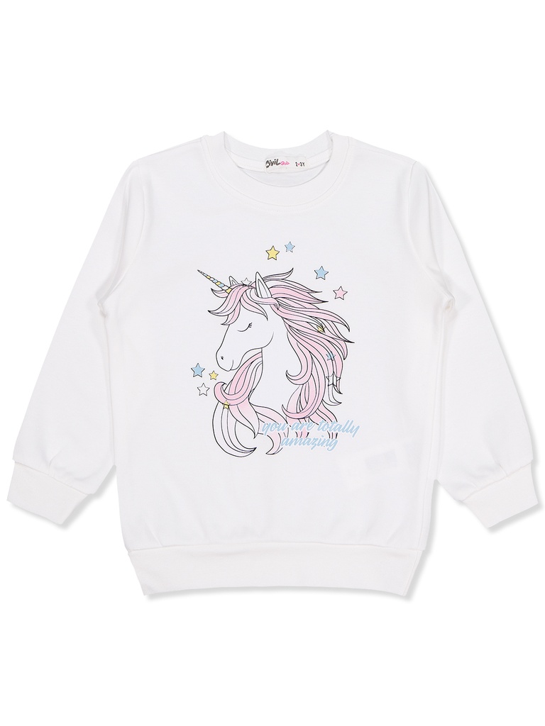 Unicorn White Sweatshirt (2-5Y) 