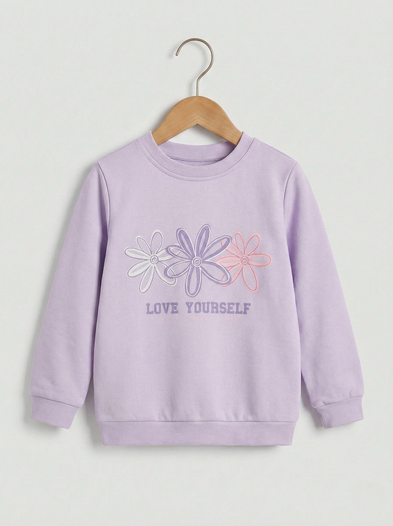 Purple Flowers Sweatshirt (2-5Y)