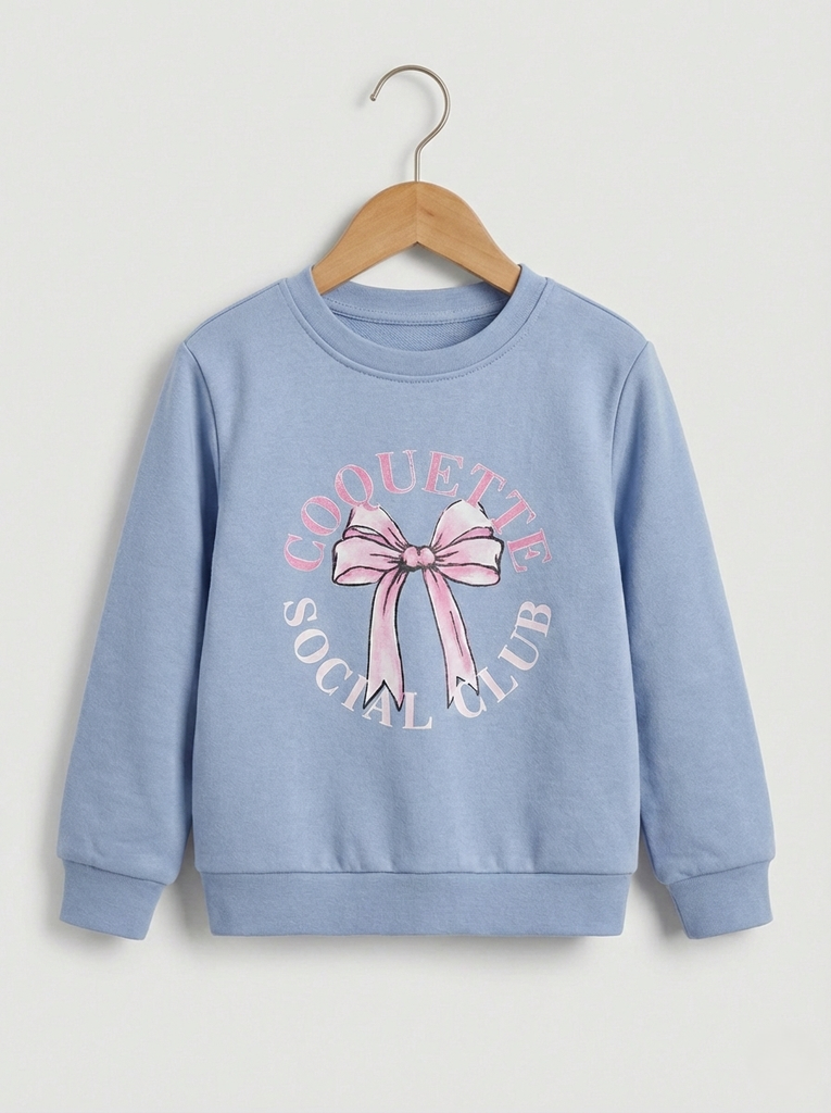  Bow Blue sweatshirt (2-5Y)