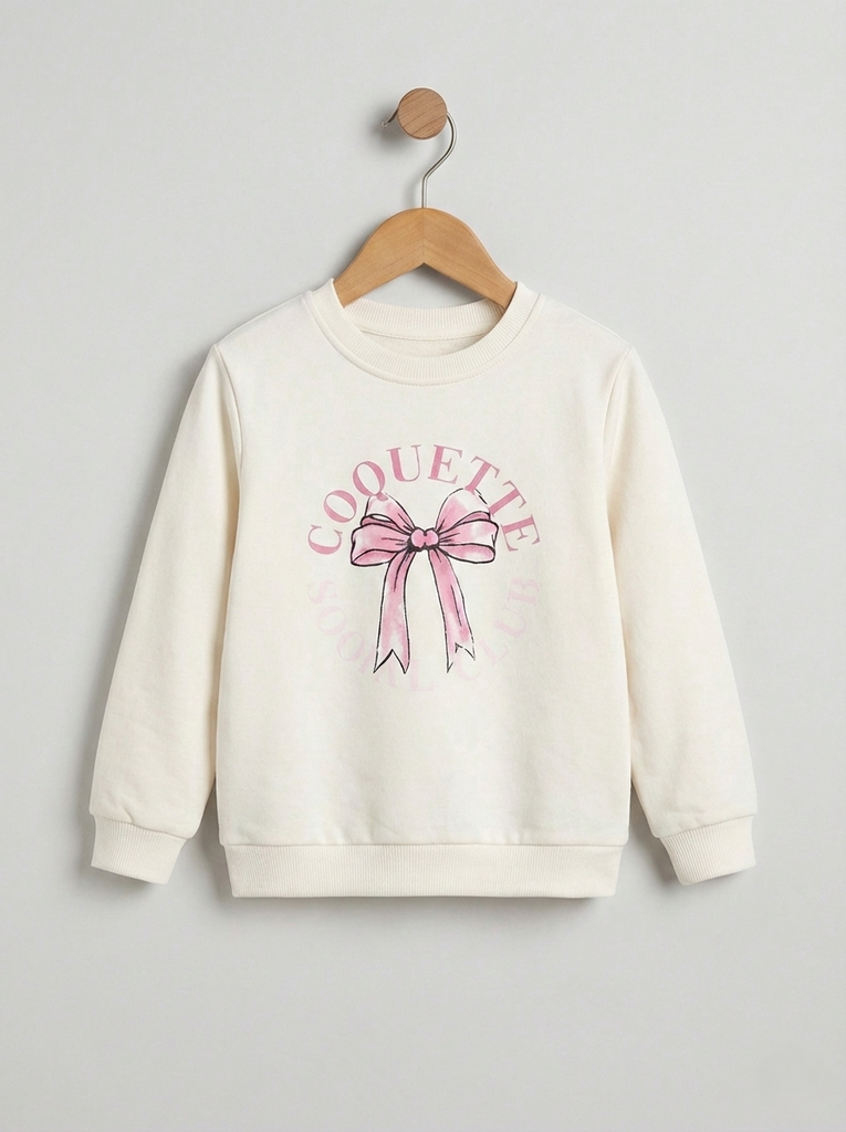  Bow White sweatshirt (2-5Y)