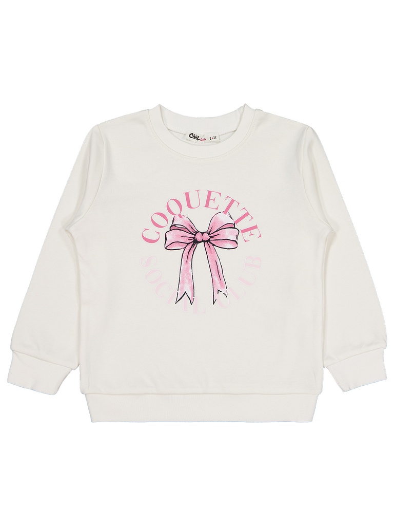  Bow White sweatshirt (2-5Y)