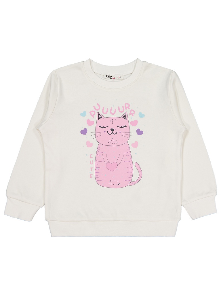 Cat White sweatshirt (2-5Y)